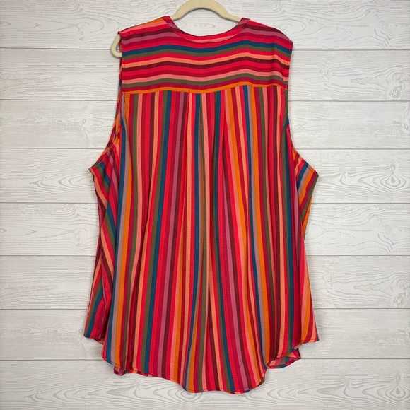 Torrid Stripe Button Down Sleeveless Tank Top Blouse Size 6X - Picture 4 of 7